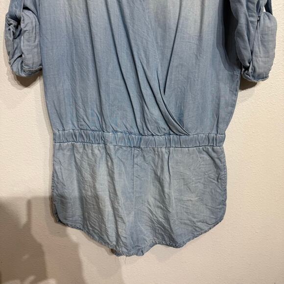 Anthropologie Cloth & Stone Light Denim Chambray Romper Sz S - Picture 4 of 13